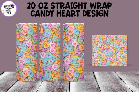 20 OZ Candy Heart Straight Tumbler Wrap - Valentine's Day 20 OZ Candy Heart Straight Tumbler Wrap - Valentine's Day