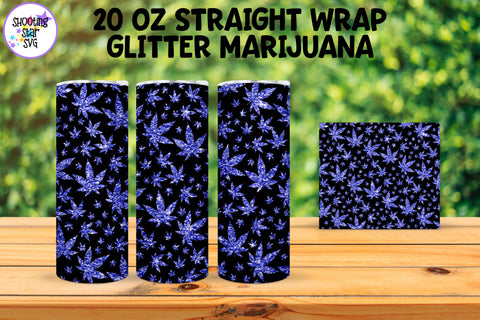 20 OZ Straight Tumbler Marijuana Glitter Leaves 20 OZ Straight Tumbler Marijuana Glitter Leaves