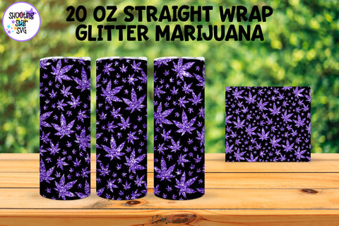 20 OZ Straight Tumbler Marijuana Glitter Leaves 20 OZ Straight Tumbler Marijuana Glitter Leaves