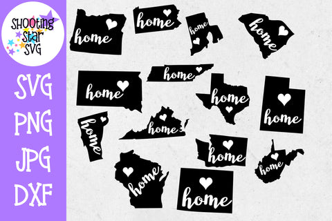 51 States Home and Heart SVG - United States SVG - United States Bundle