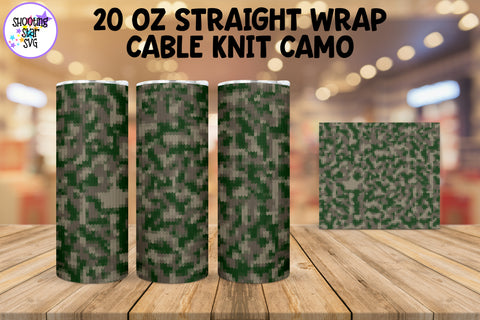 Cable Knit Camouflage Sublimation Tumbler Wrap Bundle Cable Knit Camouflage Sublimation Tumbler Wrap Bundle