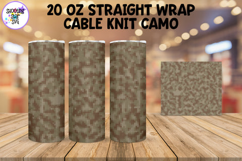 Cable Knit Camouflage Sublimation Tumbler Wrap Bundle Cable Knit Camouflage Sublimation Tumbler Wrap Bundle
