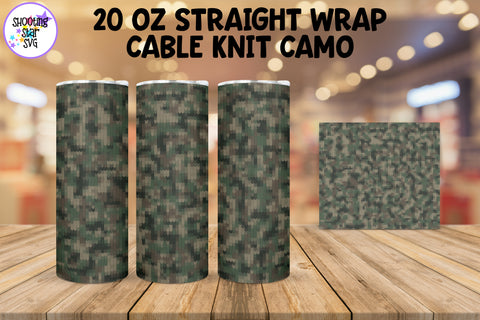 Cable Knit Camouflage Sublimation Tumbler Wrap Bundle Cable Knit Camouflage Sublimation Tumbler Wrap Bundle