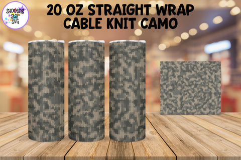 Cable Knit Camouflage Sublimation Tumbler Wrap Bundle Cable Knit Camouflage Sublimation Tumbler Wrap Bundle