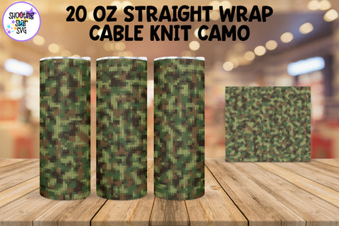 Cable Knit Camouflage Sublimation Tumbler Wrap Bundle Cable Knit Camouflage Sublimation Tumbler Wrap Bundle