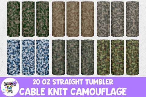 Cable Knit Camouflage Sublimation Tumbler Wrap Bundle Cable Knit Camouflage Sublimation Tumbler Wrap Bundle