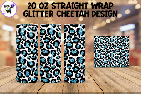 20 OZ Cheetah Tumbler Wrap with Glitter 20 OZ Cheetah Tumbler Wrap with Glitter
