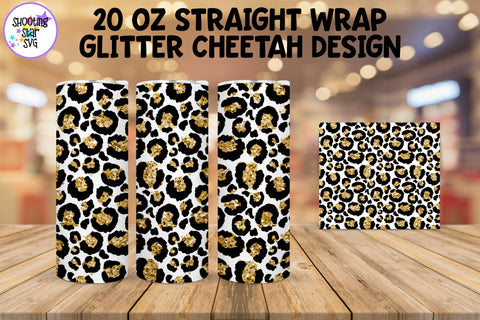 20 OZ Cheetah Tumbler Wrap with Glitter 20 OZ Cheetah Tumbler Wrap with Glitter