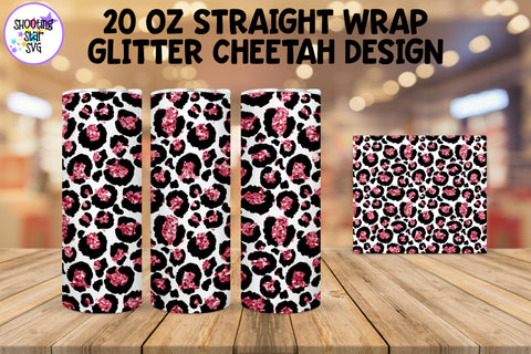 20 OZ Cheetah Tumbler Wrap with Glitter 20 OZ Cheetah Tumbler Wrap with Glitter
