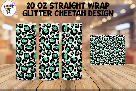 20 OZ Cheetah Tumbler Wrap with Glitter 20 OZ Cheetah Tumbler Wrap with Glitter