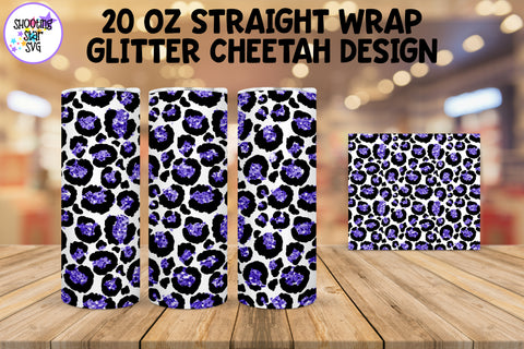 20 OZ Cheetah Tumbler Wrap with Glitter 20 OZ Cheetah Tumbler Wrap with Glitter
