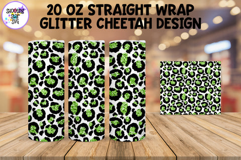 20 OZ Cheetah Tumbler Wrap with Glitter 20 OZ Cheetah Tumbler Wrap with Glitter