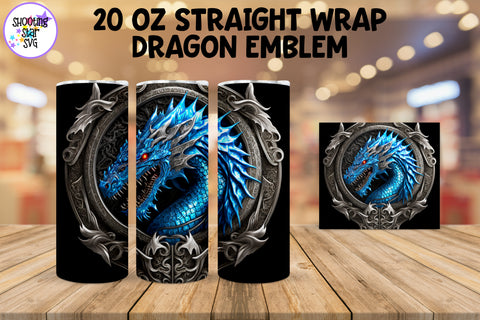 Dragon Sublimation Tumbler Wrap - Dragon Emblem Bundle Dragon Sublimation Tumbler Wrap - Dragon Emblem Bundle