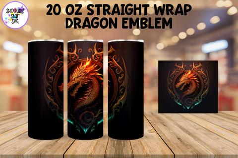 Dragon Sublimation Tumbler Wrap - Dragon Emblem Bundle Dragon Sublimation Tumbler Wrap - Dragon Emblem Bundle