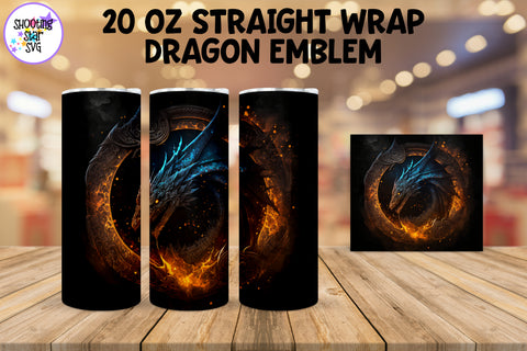 Dragon Sublimation Tumbler Wrap - Dragon Emblem Bundle Dragon Sublimation Tumbler Wrap - Dragon Emblem Bundle