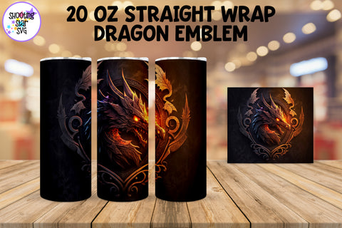 Dragon Sublimation Tumbler Wrap - Dragon Emblem Bundle Dragon Sublimation Tumbler Wrap - Dragon Emblem Bundle