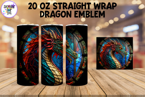 Dragon Sublimation Tumbler Wrap - Dragon Emblem Bundle Dragon Sublimation Tumbler Wrap - Dragon Emblem Bundle