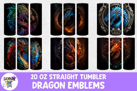 Dragon Sublimation Tumbler Wrap - Dragon Emblem Bundle Dragon Sublimation Tumbler Wrap - Dragon Emblem Bundle