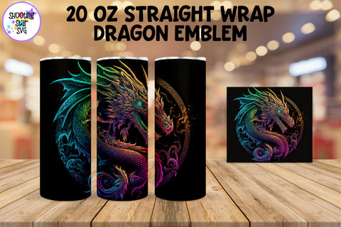 Dragon Sublimation Tumbler Wrap - Dragon Emblem Bundle Dragon Sublimation Tumbler Wrap - Dragon Emblem Bundle