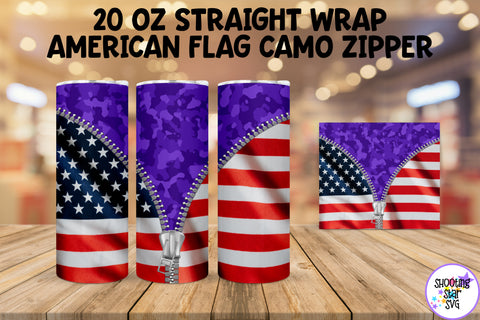 American Flag Color Camouflage Zipper Tumbler Wrap Bundle American Flag Color Camouflage Zipper Tumbler Wrap Bundle