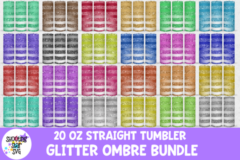 Glitter Ombre Straight Tumbler Wrap Sublimation Bundle Glitter Ombre Straight Tumbler Wrap Sublimation Bundle