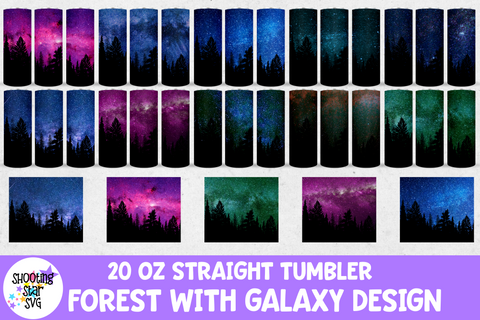 Forest with Galaxy Tumbler Bundle - Galaxy Sublimation Wrap Forest with Galaxy Tumbler Bundle - Galaxy Sublimation Wrap