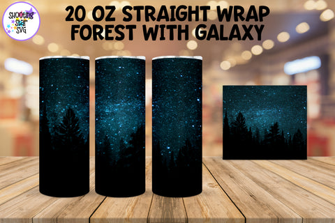 Forest with Galaxy Tumbler Bundle - Galaxy Sublimation Wrap Forest with Galaxy Tumbler Bundle - Galaxy Sublimation Wrap