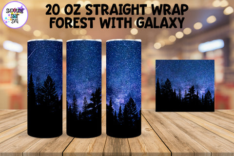 Forest with Galaxy Tumbler Bundle - Galaxy Sublimation Wrap Forest with Galaxy Tumbler Bundle - Galaxy Sublimation Wrap