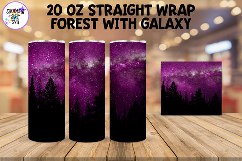 Forest with Galaxy Tumbler Bundle - Galaxy Sublimation Wrap Forest with Galaxy Tumbler Bundle - Galaxy Sublimation Wrap