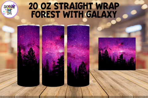 Forest with Galaxy Tumbler Bundle - Galaxy Sublimation Wrap Forest with Galaxy Tumbler Bundle - Galaxy Sublimation Wrap