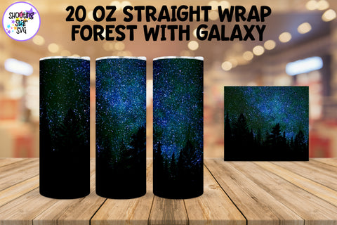 Forest with Galaxy Tumbler Bundle - Galaxy Sublimation Wrap Forest with Galaxy Tumbler Bundle - Galaxy Sublimation Wrap