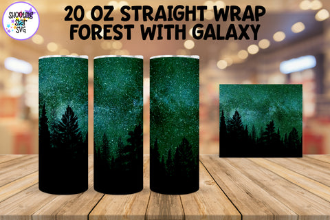 Forest with Galaxy Tumbler Bundle - Galaxy Sublimation Wrap Forest with Galaxy Tumbler Bundle - Galaxy Sublimation Wrap