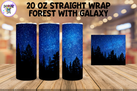 Forest with Galaxy Tumbler Bundle - Galaxy Sublimation Wrap Forest with Galaxy Tumbler Bundle - Galaxy Sublimation Wrap