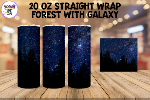 Forest with Galaxy Tumbler Bundle - Galaxy Sublimation Wrap Forest with Galaxy Tumbler Bundle - Galaxy Sublimation Wrap