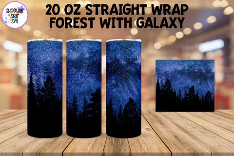 Forest with Galaxy Tumbler Bundle - Galaxy Sublimation Wrap Forest with Galaxy Tumbler Bundle - Galaxy Sublimation Wrap