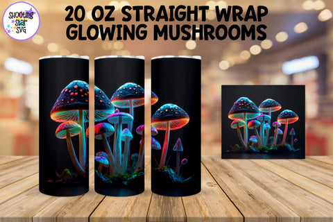 Glowing Mushrooms Sublimation Tumbler Wrap Bundle Glowing Mushrooms Sublimation Tumbler Wrap Bundle