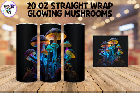 Glowing Mushrooms Sublimation Tumbler Wrap Bundle Glowing Mushrooms Sublimation Tumbler Wrap Bundle