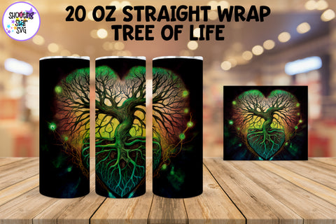 Green Tree of Life Sublimation Tumbler Wrap Green Tree of Life Sublimation Tumbler Wrap