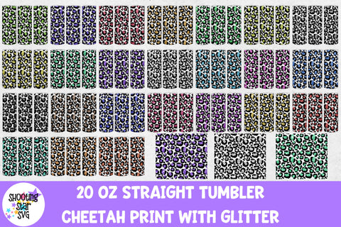 20 OZ Cheetah Tumbler Wrap with Glitter 20 OZ Cheetah Tumbler Wrap with Glitter