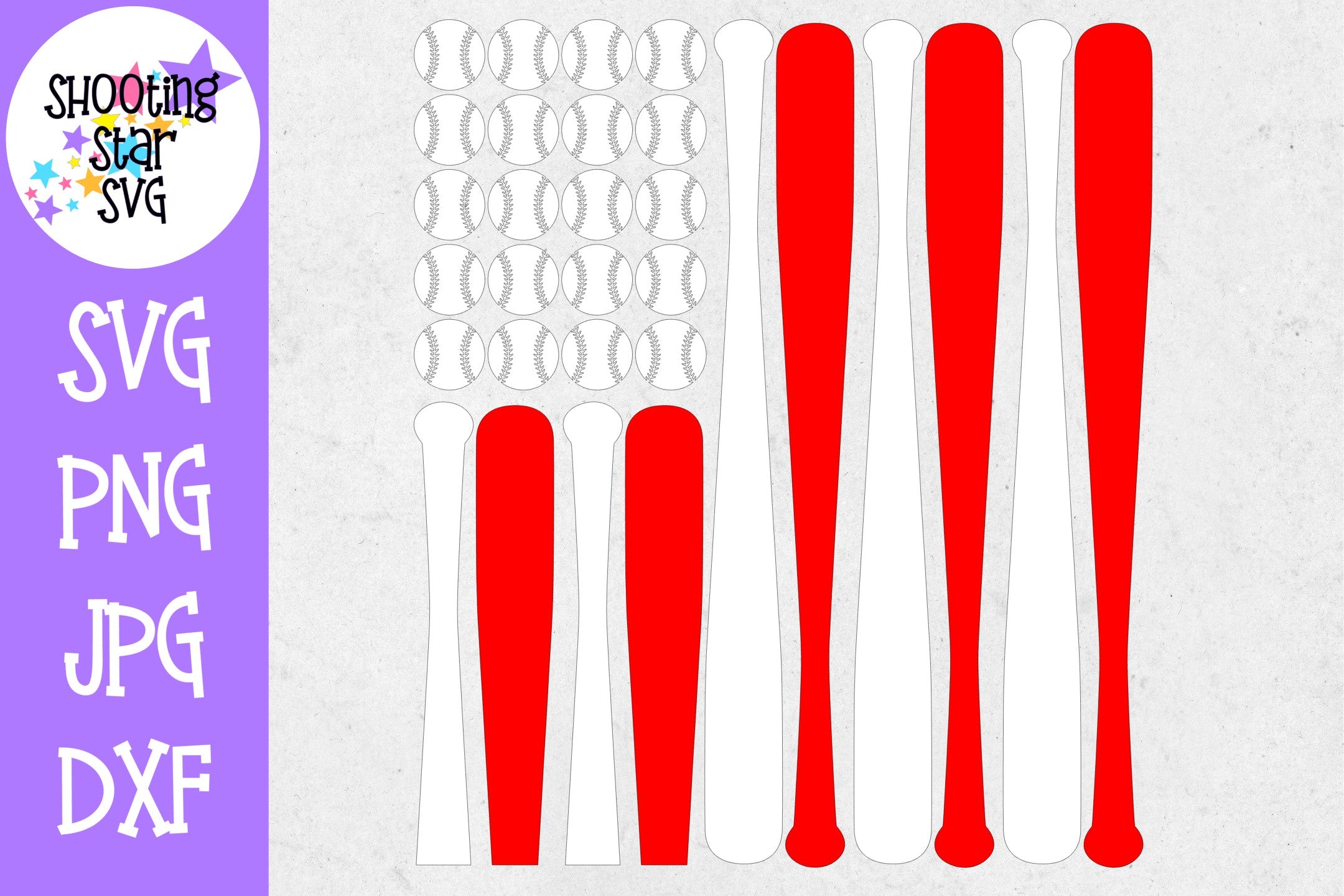 Baseball and Bats American Flag - Fourth of July SVG Baseball and Bats American Flag - Fourth of July SVG