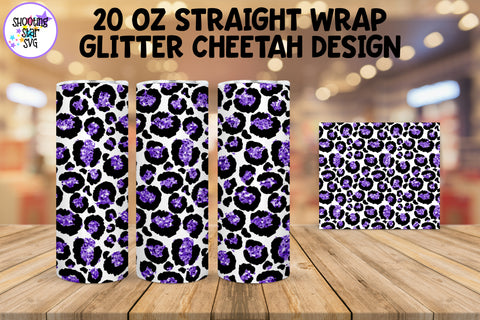 20 OZ Cheetah Tumbler Wrap with Glitter 20 OZ Cheetah Tumbler Wrap with Glitter