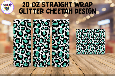 20 OZ Cheetah Tumbler Wrap with Glitter 20 OZ Cheetah Tumbler Wrap with Glitter
