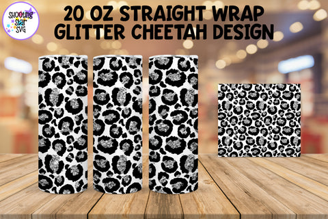 20 OZ Cheetah Tumbler Wrap with Glitter 20 OZ Cheetah Tumbler Wrap with Glitter