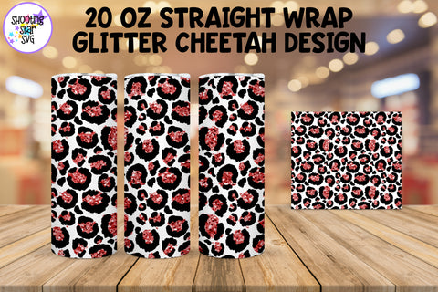 20 OZ Cheetah Tumbler Wrap with Glitter 20 OZ Cheetah Tumbler Wrap with Glitter