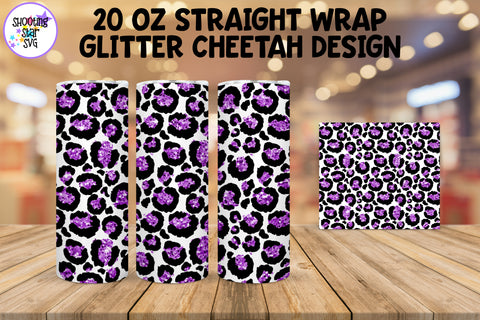 20 OZ Cheetah Tumbler Wrap with Glitter 20 OZ Cheetah Tumbler Wrap with Glitter