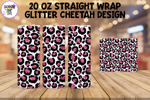 20 OZ Cheetah Tumbler Wrap with Glitter 20 OZ Cheetah Tumbler Wrap with Glitter