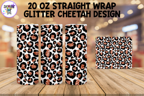 20 OZ Cheetah Tumbler Wrap with Glitter 20 OZ Cheetah Tumbler Wrap with Glitter