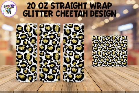 20 OZ Cheetah Tumbler Wrap with Glitter 20 OZ Cheetah Tumbler Wrap with Glitter