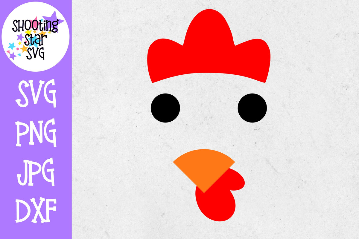 Chicken Face SVG - Farming SVG - Children's SVG