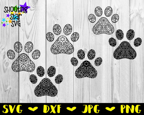 Dog Paw Print Mandala - Mandala SVG - Mandala Bundle